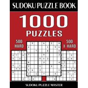 Sudoku Puzzle Book Master Sudoku Puzzle Book 1,000 Puzzles, 500 Hard and 500 Extra Hard Two Levels Of Sudoku Puzzles In This Jumbo Size Book, Book 4, Paperback