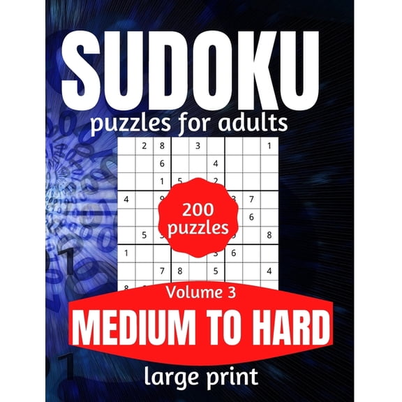 Sudoku Puzzles For Adults Medium To Hard Large Print : Boredom Busters For Adults Vol 3 (Paperback)
