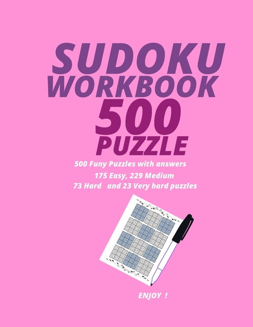 Sudoku Workbook 500 Puzzle: WORKBOOK for Adults Young Men and Womens,183 Pages, 500 Sudoku Puzzles from The Easiest to M, (Paperback)