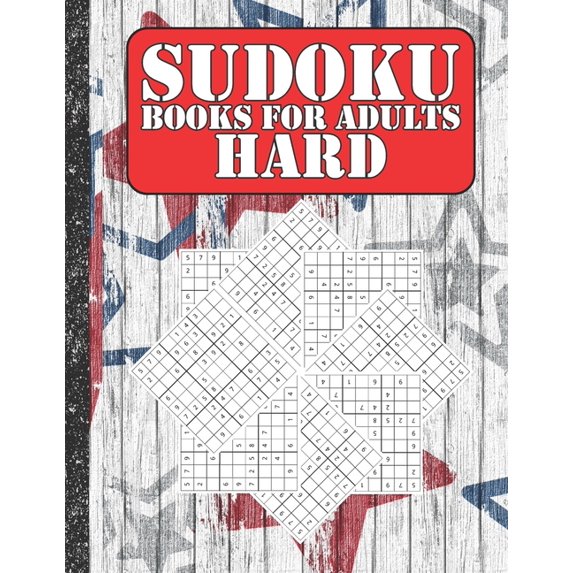 Sudoku books for adults hard: 200 Sudokus from hard with solutions for adults Gifts 4th of July Patriotic day, (Paperback)