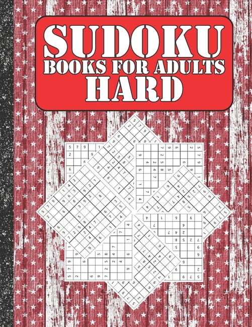 Sudoku books for adults hard: 200 Sudokus from hard with solutions for adults Gifts 4th of July Patriotic day, (Paperback)