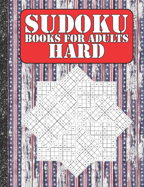 Sudoku books for adults hard: 200 Sudokus from hard with solutions for adults Gifts 4th of July Patriotic day, (Paperback)