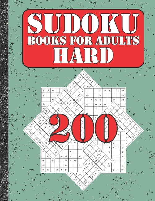 Sudoku books for adults hard: 200 Sudokus from hard with solutions for adults Gifts 4th of July Patriotic day, (Paperback)