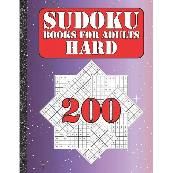 Sudoku books for adults hard : 200 Sudokus from hard with solutions for adults Gifts Sudoku hard book Galaxy Sky Lover adults, kids (Paperback)