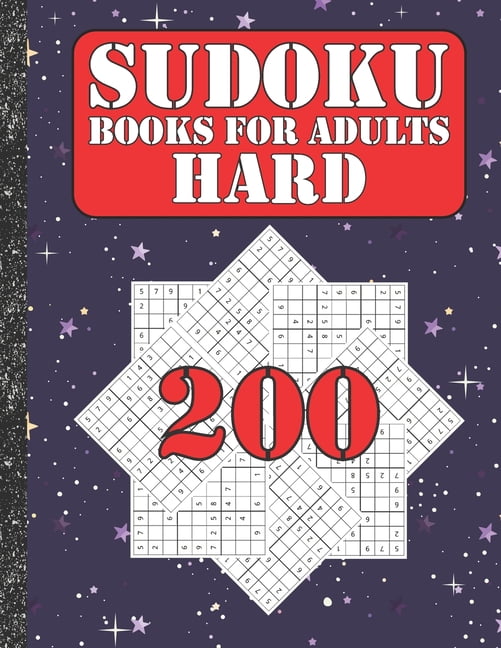 Sudoku books for adults hard: 200 Sudokus from hard with solutions for adults Gifts Sudoku hard book Galaxy Sky Lover ad, (Paperback)