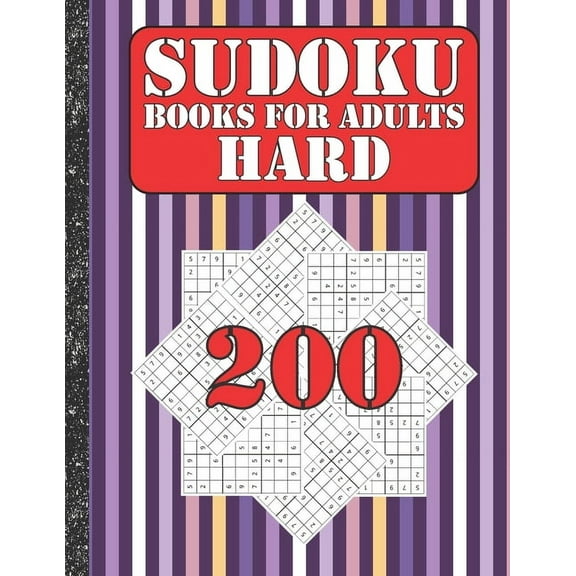 Sudoku books for adults hard: 200 Sudokus from hard with solutions for adults Gifts Sudoku hard book Galaxy Sky Lover adults, kids (Paperback)