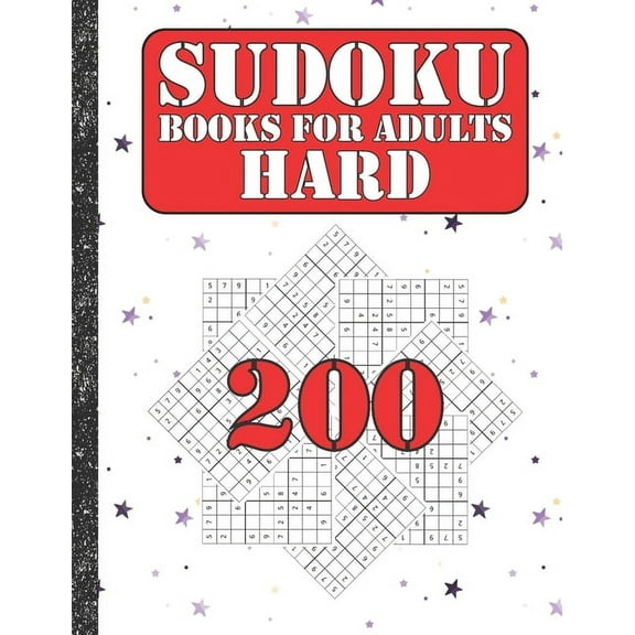 Sudoku books for adults hard: 200 Sudokus from hard with solutions for adults Gifts Sudoku hard book Galaxy Sky Lover adults, kids (Paperback)