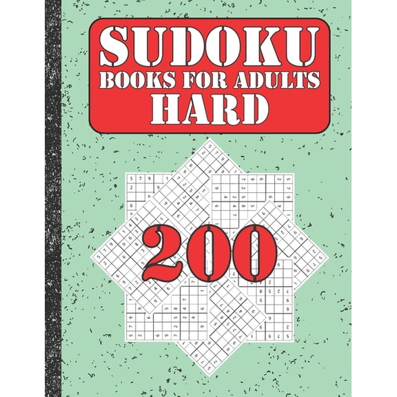 Sudoku books for adults hard : 200 Sudokus from hard with solutions for adults Gifts Sudoku hard book Lover (Paperback)