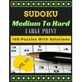 thumbnail image 1 of Sudoku medium to hard volume 3 Large print 100 Puzzles with solutions: one puzzle per page, 1 of 1
