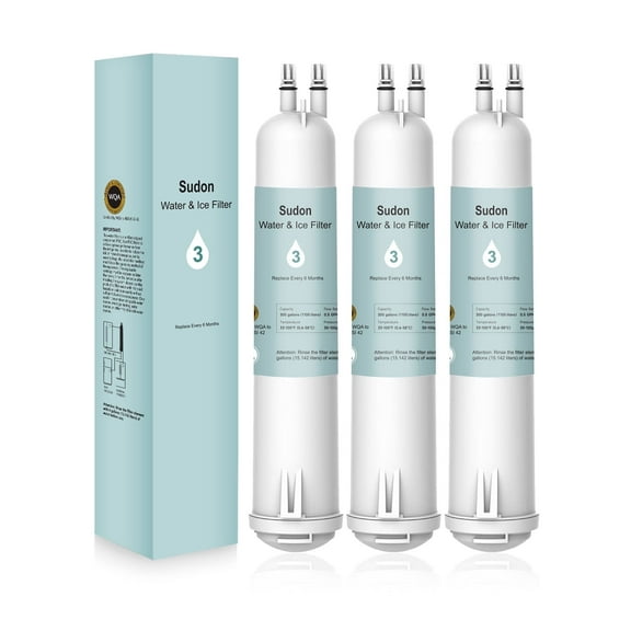 Sudon EDR3/RXD1 Water Filter 3 Compatible with Whirlpool Refrigerator Everydrop 3 4396841 4396710 4396710P 4396841P WHR3RXD1, Replacement for Kenmore 46-9083 46-9030 Ice Filters, 3-Pack