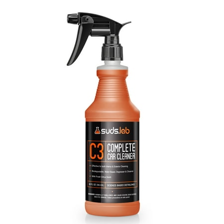 Suds Lab C3 Complete Car Cleaner, Multipurpose Car Wash Solution for Interior and Exterior Cleaning, Spray for Automotive Detailing, 32 oz