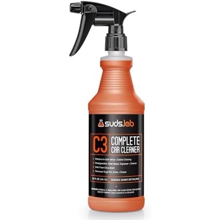 Suds Lab C3 Complete Car Cleaner, Multipurpose Car Wash Solution for Interior and Exterior Cleaning, Spray for Automotive Detailing, 32 oz