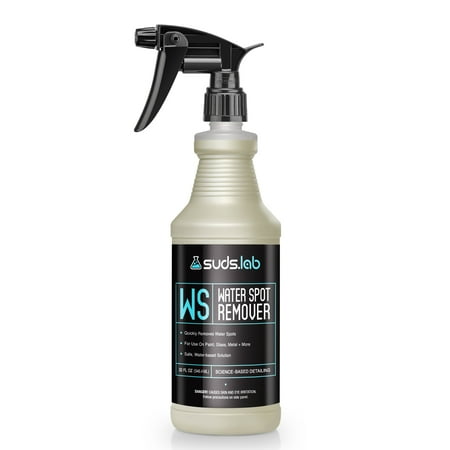 Suds Lab WS Heavy Duty Water Spot Gel Remover, Safe on Glass, Metal Paint, Vehicle Mineral Deposit Spot Remover, Preps Your Car For Waxing, 32 Oz.