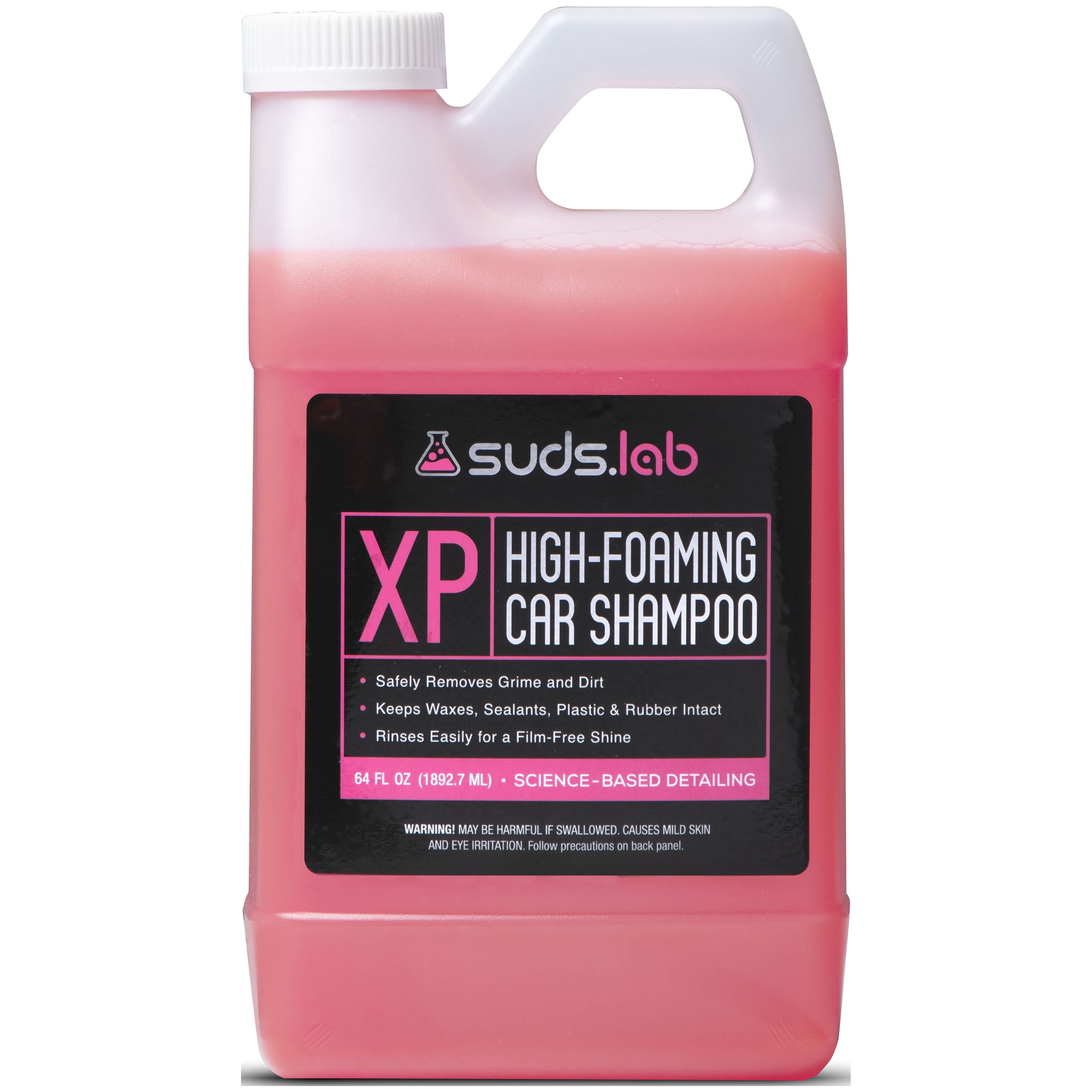 Suds Lab XP High Foaming Exterior Car Wash Shampoo, Effectively Removes Dirt and Grime, Use with Foam Cannon or Bucket Wash, 64 oz