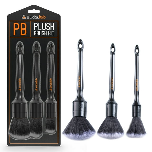 SudsLab Ultra-Soft Synthetic Bristle Detailing Brushes Kit, 3 Pack