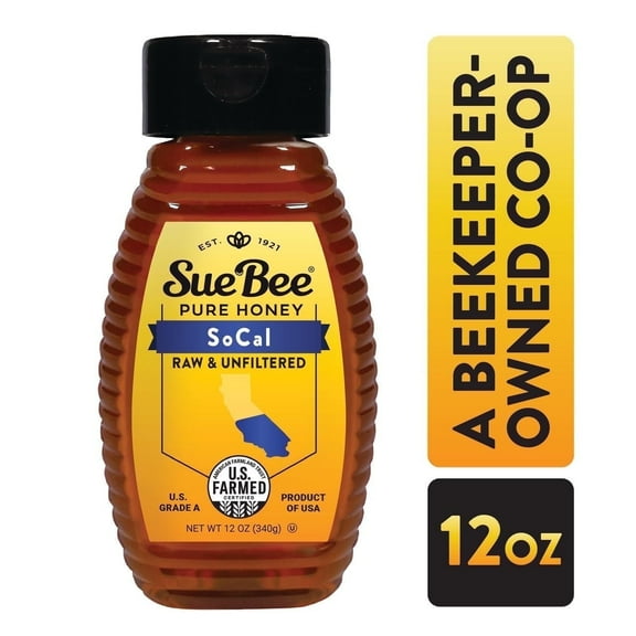 Sue Bee Local Honey, Raw & Unfiltered, Southern California Region, 12 oz Bottle