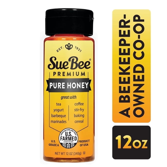 Sue Bee Table Server Premium Clover Honey, 12 oz Bottle
