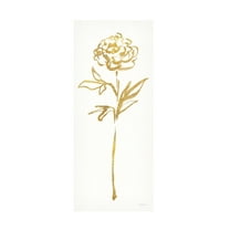 Sue Schlabach 'Floral Line II White Gold' Canvas Art