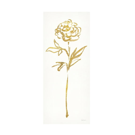 Sue Schlabach 'Floral Line II White Gold' Canvas Art