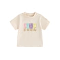 thumbnail image 1 of Suealasg 1-6 Years Little Girls Birthday Tops Short Sleeve Round Neck Letter Embroidery T-Shirt Toddler Kids Girl Summer Casual Clothes, 1 of 9