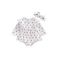 thumbnail image 1 of Suealasg 2PCS Infant Baby Girl Spring Valentines Day Outfit 3M 6M 12M 18M Newborn Girls Long Sleeve Heart Print Romper Dress Bodysuit+Headwear, 1 of 9
