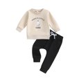 thumbnail image 1 of Suealasg 2Pcs Baby Boys Halloween Outfits Set Long Sleeve Ghost Letter Print Sweatshirt+Sweatpants 6M 1T 2T 3T Toddler Boys Halloween Tracksuit Clothes, 1 of 8