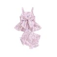 thumbnail image 1 of Suealasg 2Pcs Baby Girl Clothes 3M 6M 9M 12M 18M Newborn Girl Summer Casual Outfits Sleeveless Daisy Print Bow Cami Tops PP Shorts Sets, 1 of 7