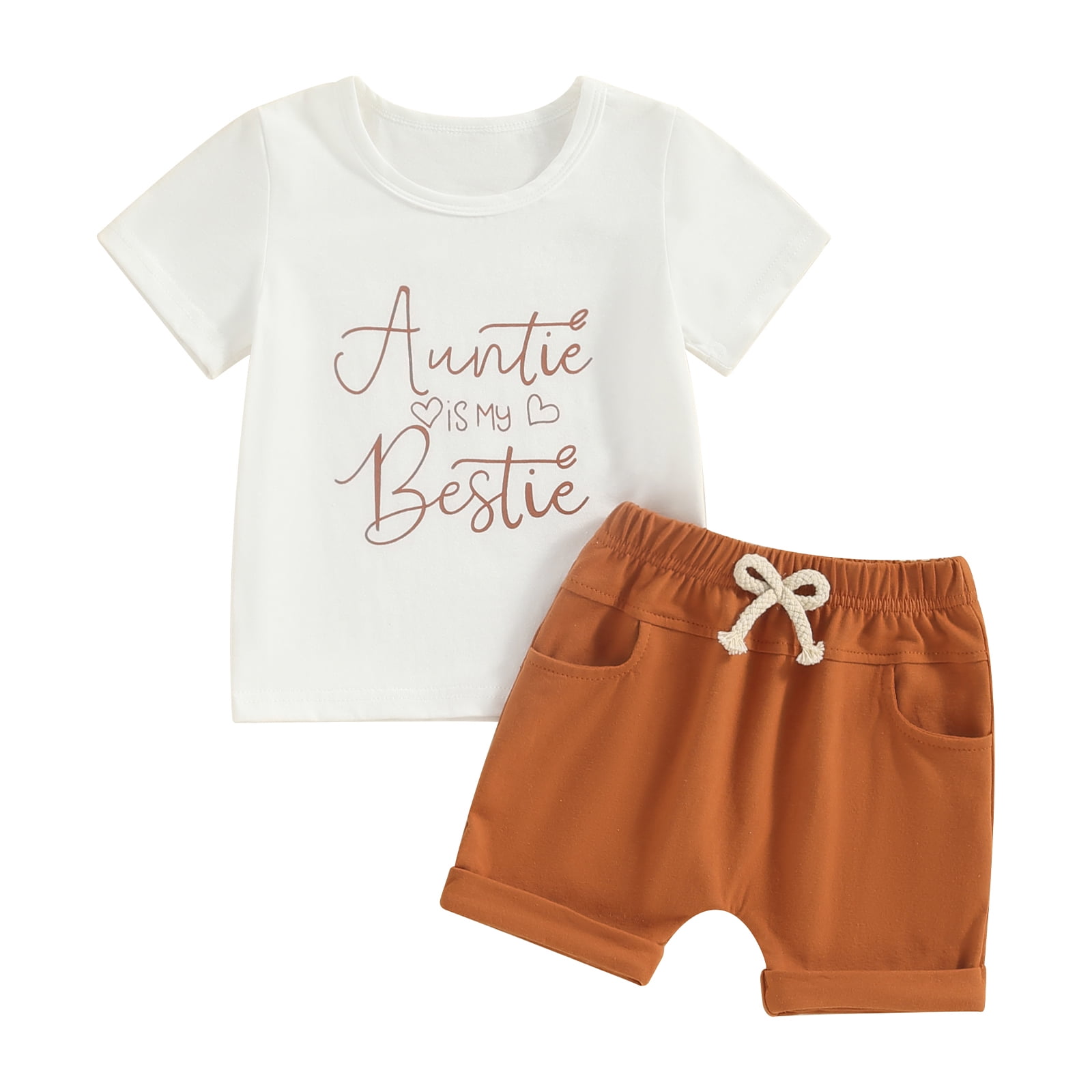 Summer Baby Kids Letters Logo Pattern Embroidered Polo Shirt and Shorts Clothing Set for Girls
