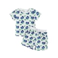 thumbnail image 1 of Suealasg 2Pcs Kids Girl Summer Clothes 6M 1T 2T 3T 4T Toddler Girl Casual Beach Outfits Short Sleeve Fruit Print T-Shirts Tops and Elastic Waist Shorts Set, 1 of 7