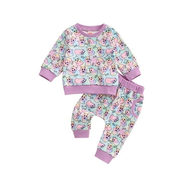 Suealasg 2Pcs Toddler Baby Boys Halloween Fall Clothes 6M 1T 2T 3T Little Boys Long Sleeve Crew Neck Ghost Print Sweatshirt Long Pants Set