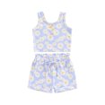 thumbnail image 1 of Suealasg 2Pcs Toddler Baby Girls Clothes Flower Print Sleeveless Crew Neck Tank Top and Elastic Shorts 6M 1T 2T 3T 4T Kids Girls Summer Outfits Set, 1 of 8