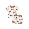 thumbnail image 1 of Suealasg 2Pcs Toddler Boy Farm Clothes Short Sleeve Rooster Print T-Shirt +Elastic Waist Shorts 6M 12M 18M 24M 3T Kids Baby Boy Summer Western Outfits, 1 of 6