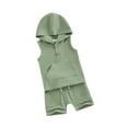 thumbnail image 1 of Suealasg 2Pcs Toddler Boys Summer Shorts Set Baby Boys Clothes Set  6M 1T 2T 3T Sleeveless Hooded Vest with Elastic Waist Shorts, 1 of 1
