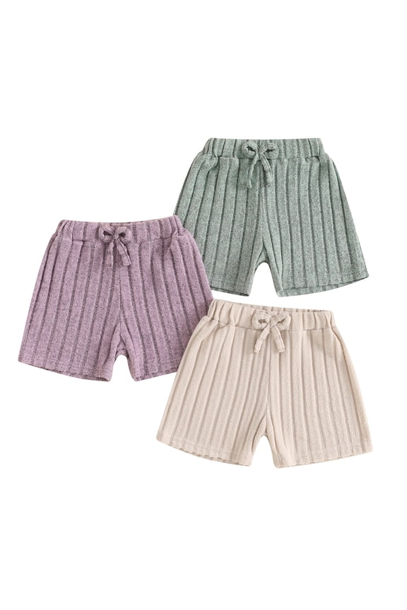 3-Pack Toddler Baby Boys Girls Summer Shorts Baby Elastic Waist Plain Short Pants 6M 1T 2T 3T 4T Little Boys Girls Casual Sports Shorts