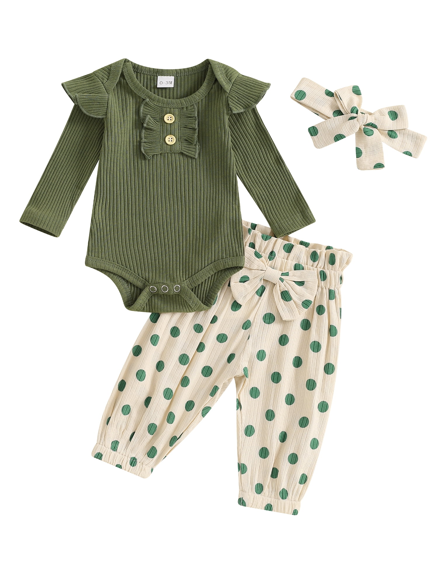 Suealasg 3Pcs Newborn Infant Baby Girl Fall Outfits Clothes Set 3 6 9