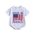 thumbnail image 1 of Suealasg 4th of July Baby Boy Romper Short Sleeve Round Neck Flag Print Bodysuit Jumpsuit Newborn Summer Cute Playsuit Clothes, 1 of 8