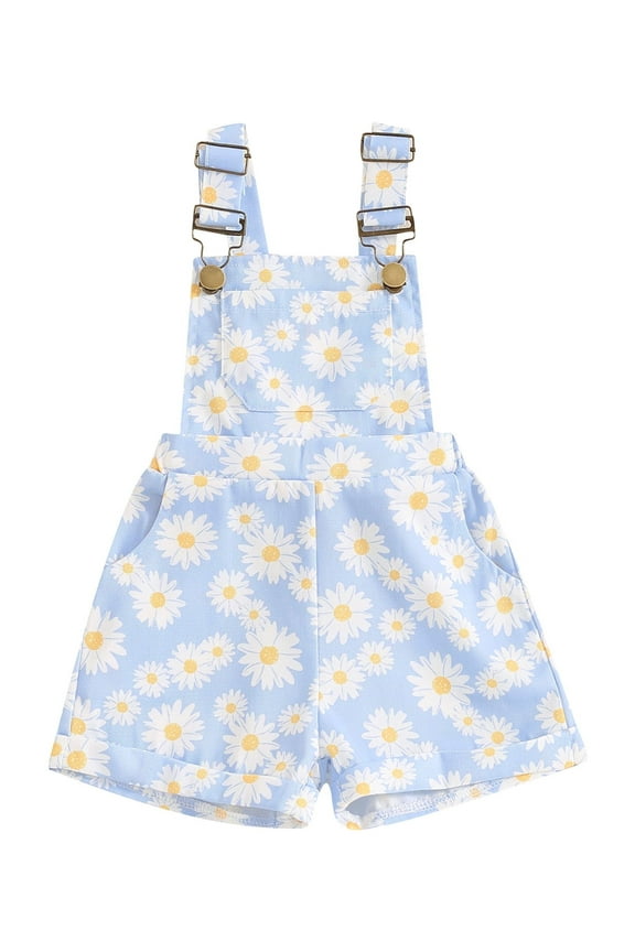 6M 1T 2T 3T 4T 5T 6T Toddler Kids Girl Clothes Little Girl Summer Daisy Overalls Shorts Sleeveless Suspender Jumpsuit Romper