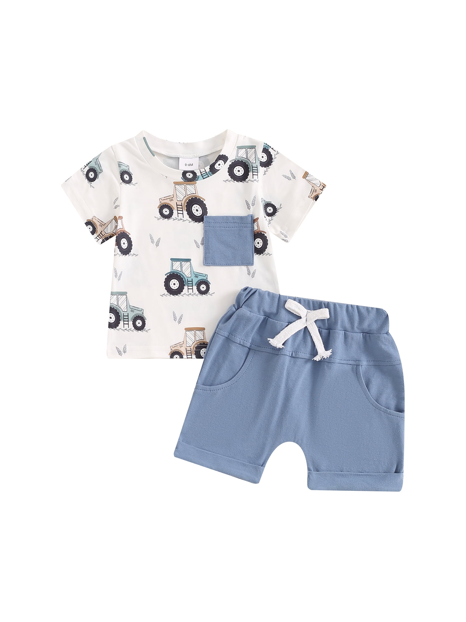 Suealasg 6M 1T 2T 3T Toddler Boy Clothes Dinosaur/Car Print Short