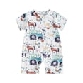 thumbnail image 1 of Suealasg Baby Boy Girls Summer Farm Jumpsuit Short Sleeve Crew Neck Animal Tractor Print Tank Romper 3 6 12 18 Months Newborn Casual Bodysuit, 1 of 6