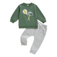 thumbnail image 1 of Suealasg Baby Boys Birthday Outfits Toddler Boys Fall Winter 2Pcs Clothes 1T 2T 3T Long Sleeve Crew Neck Car Print Sweatshirt Sweatpants Sets, 1 of 8
