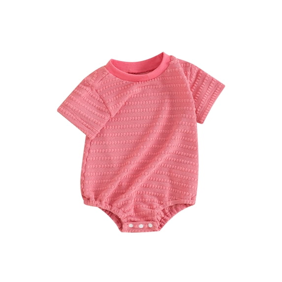 Suealasg Baby Boys Girl Clothes Infant Summer Knitted Romper Short Sleeve Bodysuit for Girls Boys 0-18 Months