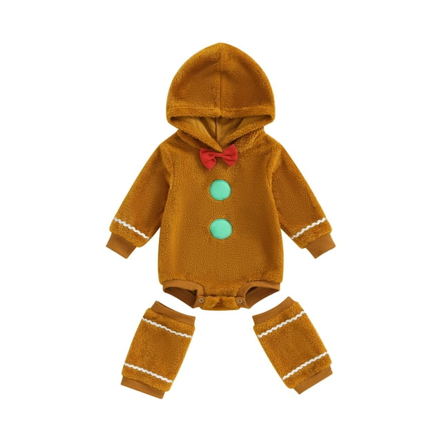 Suealasg Baby Boys Girls Christmas Gingerbread Man Costume 6 12 18 24