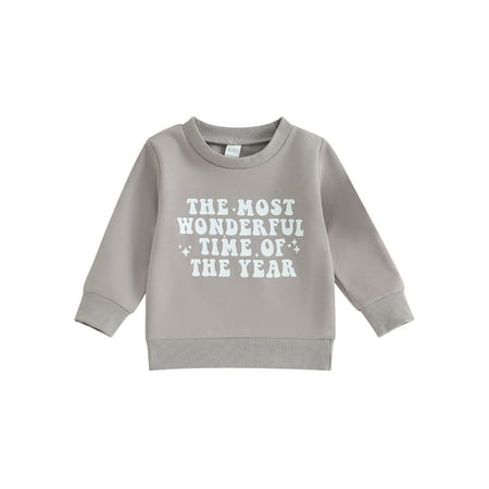 Suealasg Baby Boys Girls Christmas Sweatshirt Clothes 6M 1T 2T 3T Kids Boys Long Sleeve Snowflake Print Pullovers Tops Casual Autumn Clothing for Toddler Boys Girls