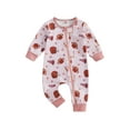 thumbnail image 1 of Suealasg Baby Boys Girls Full Length Jumpsuit 3 6 9 12 18 Months Newborn Long Sleeve Football Print Romper Fall Bodysuits Infant Boys Girls Coming Home Clothes, 1 of 7
