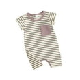 thumbnail image 1 of Suealasg Baby Boys Girls One Piece Jumpsuit 3M 6M 12M 18M Short Sleeve Striped Bodysuit Newborn Summer Romper Clothes for Girls Boys, 1 of 9