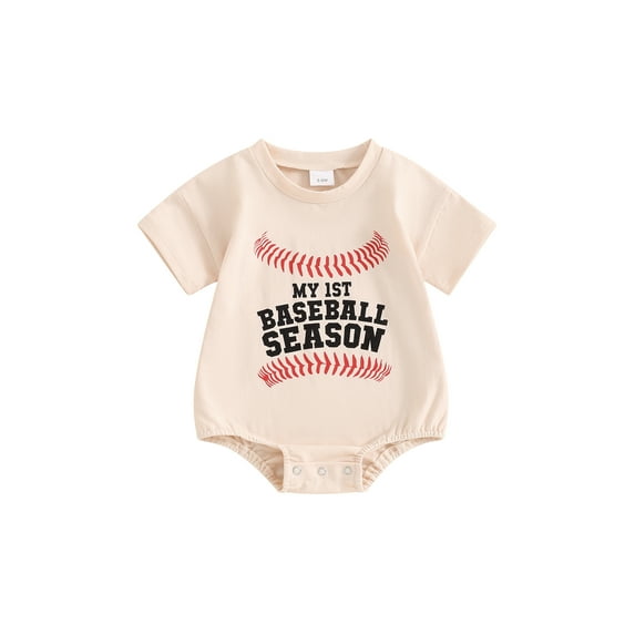 Suealasg Baby Boys Girls Romper Newborn Short Sleeve Letter Print Bodysuits 3 6 12 18 Months Infant Boys Girls Summer One Piece Clothes