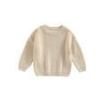 thumbnail image 1 of Suealasg Baby Boys Girls Sweaters 0-3 Months Long Sleeve Solid Color Knit Pullovers Tops Newborn Fall Warm Knitwear, 1 of 8