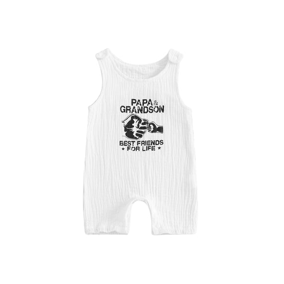 Suealasg Baby Boys Tank Romper Casual Round Neck Sleeveless Letter Print Jumpsuit 3M 6M 12M 18M 24M Infant Boys Summer Clothes