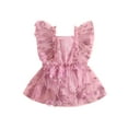 thumbnail image 1 of Suealasg Baby Girl Birthday Outfit Leaf Embroidery Lace Tulle Romper Dress 3M 6M 12M 18M Infant Girl Summer Photoshoot Dress Clothes, 1 of 9