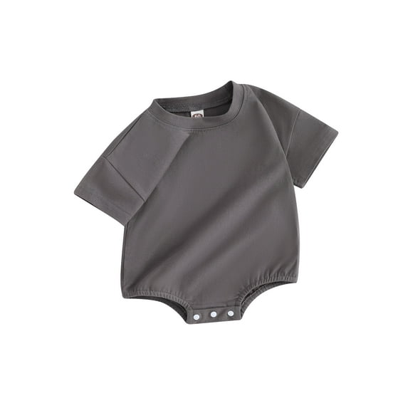 Suealasg Baby Girl Boy Clothes Infant Romper Bodysuit Short Sleeve Solid Color Jumpsuit Newborn Summer Casual Playsuit 0-18 Months